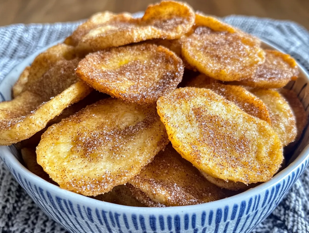 Crispy Air Fryer Cinnamon Sugar Banana Chips: Your New Favorite Snack finished dish