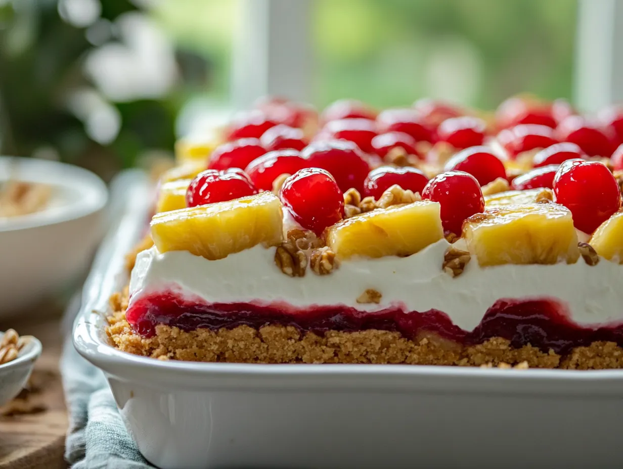 Easy No-Bake Banana Split Dessert: A Southern Sweet Treat finished dish