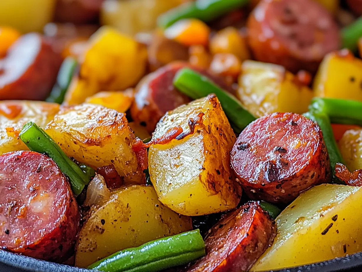 Easy One Pan Kielbasa and Potatoes: A Weeknight Comfort Meal finished dish
