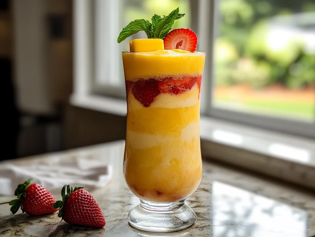 Escape to Paradise: My Mango Strawberry Piña Colada Recipe