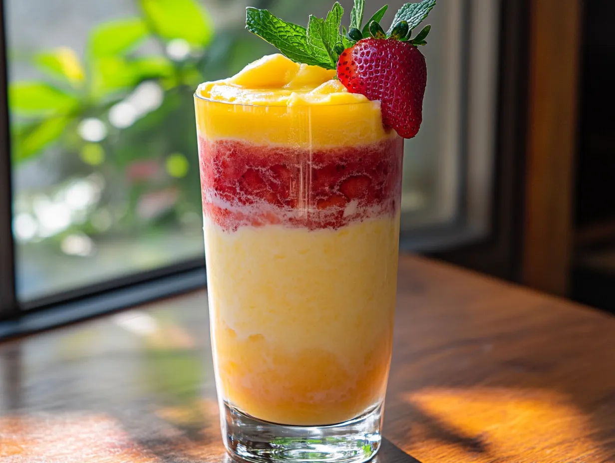 Escape to Paradise: My Mango Strawberry Piña Colada Recipe step by step
