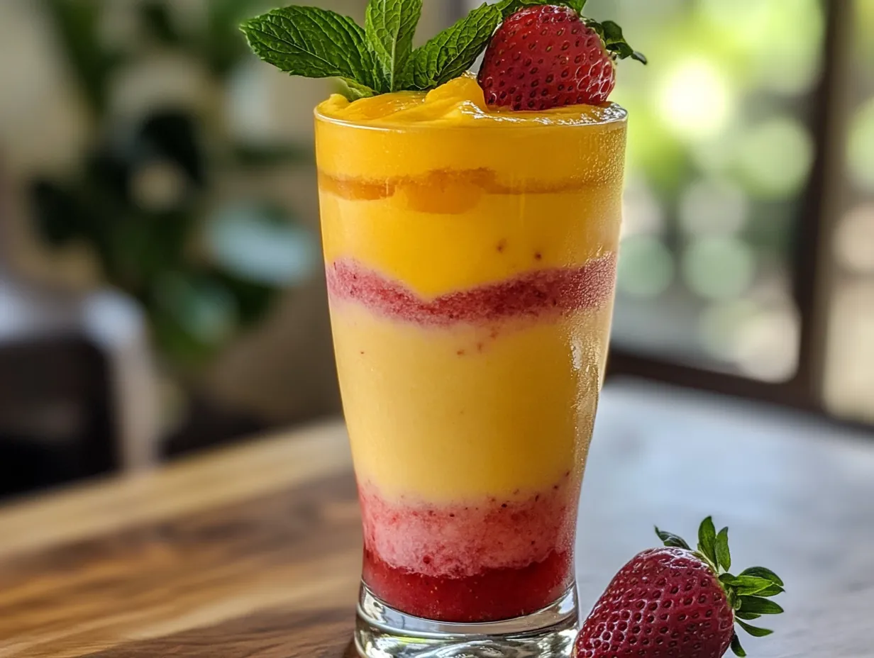 Escape to Paradise: My Mango Strawberry Piña Colada Recipe