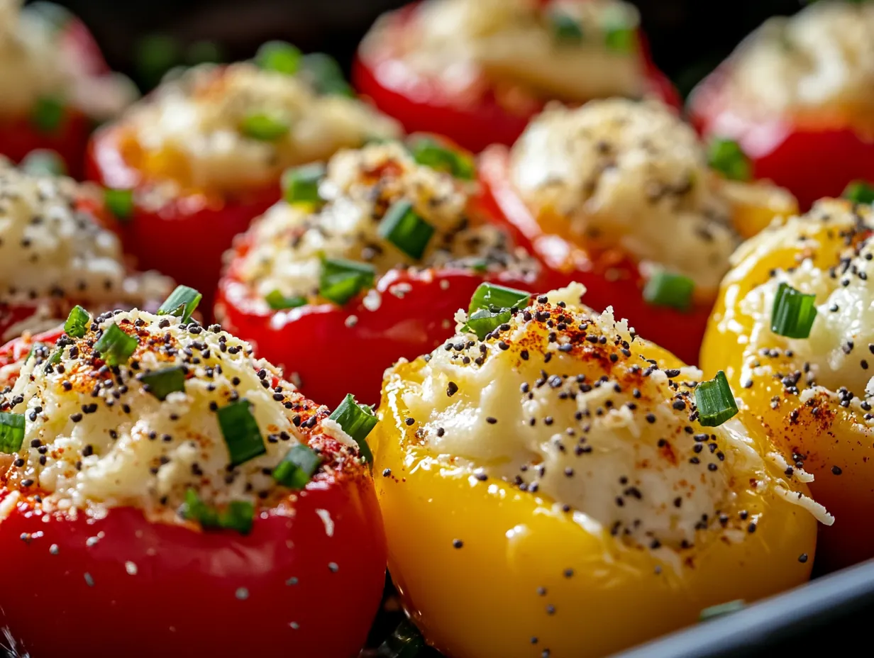 Savory Bites: Quick Cheese Stuffed Mini Peppers for a Protein Boost finished dish