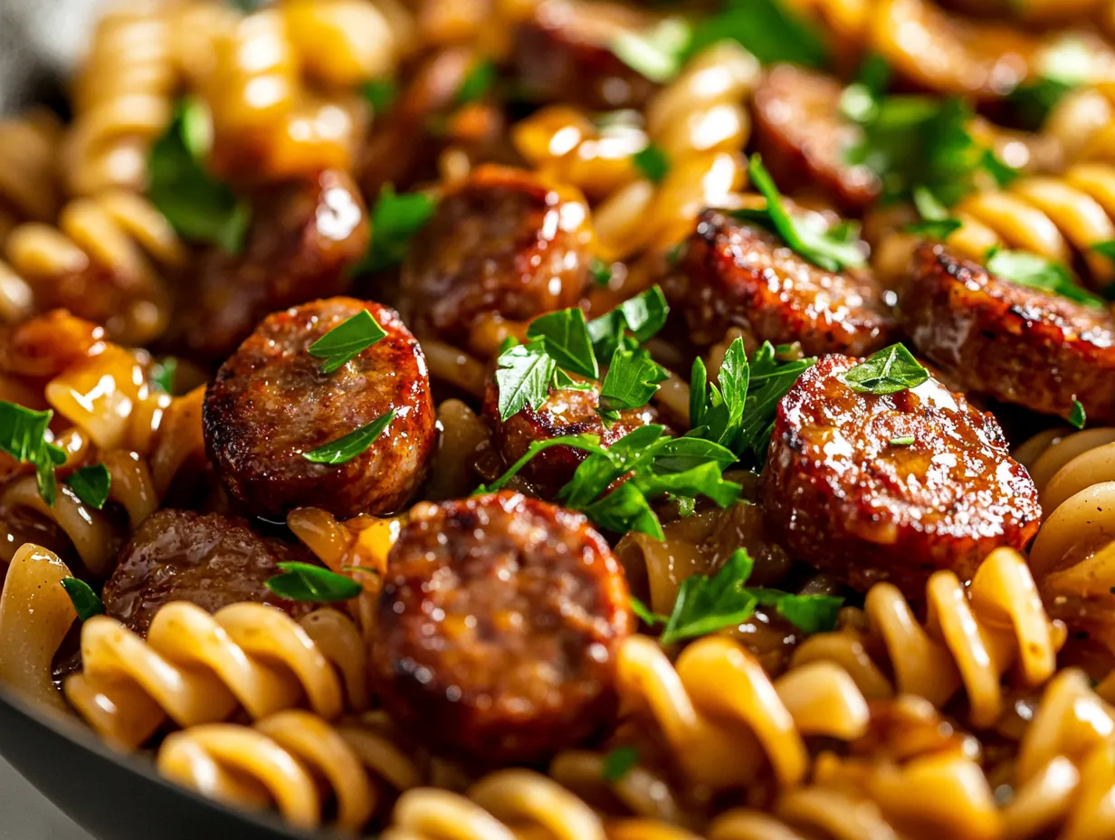 Sticky Honey Garlic Sausage Pasta Skillet: Sweet & Savory Dinner step by step