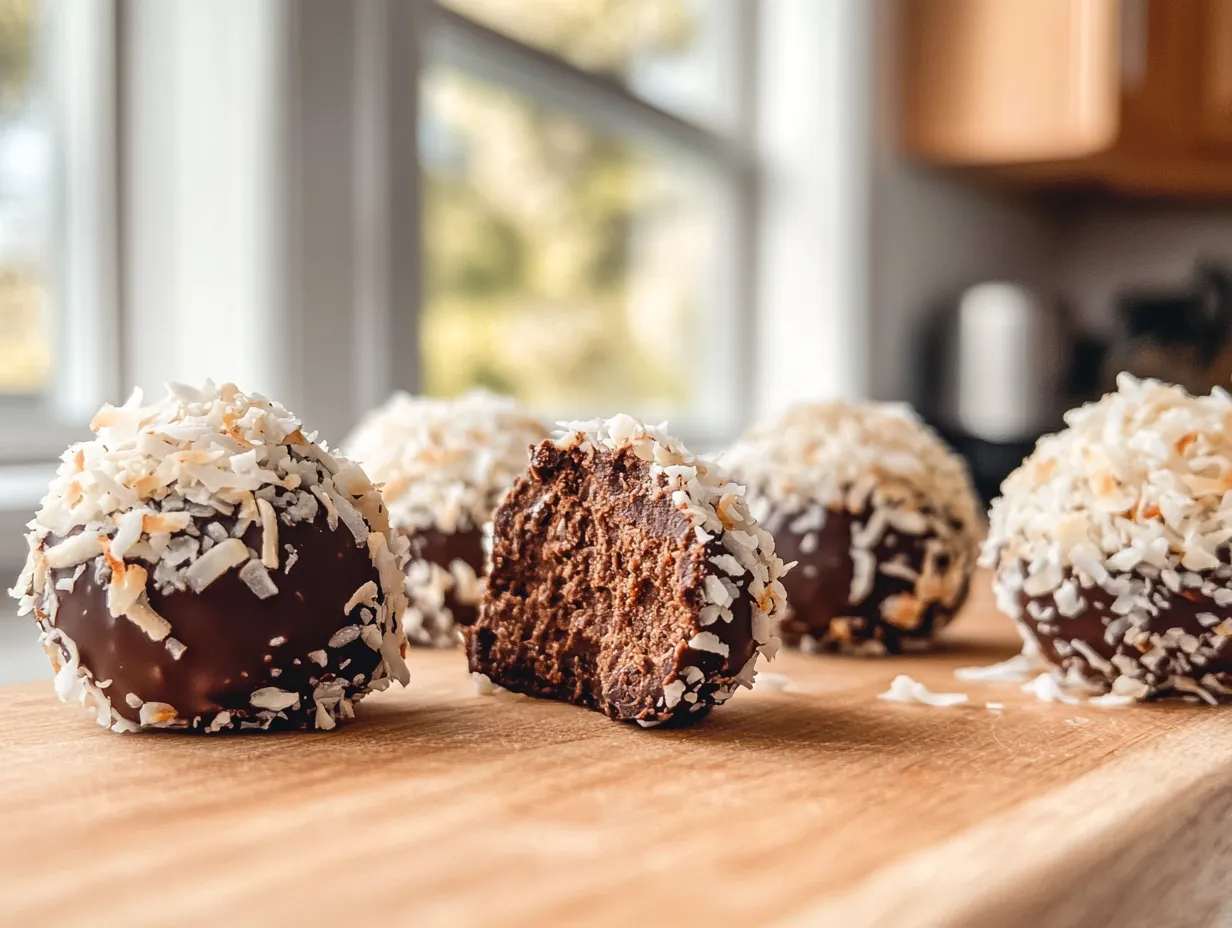 Wholesome Chocolate Coconut Bites: Easy Healthy Snacks finished dish